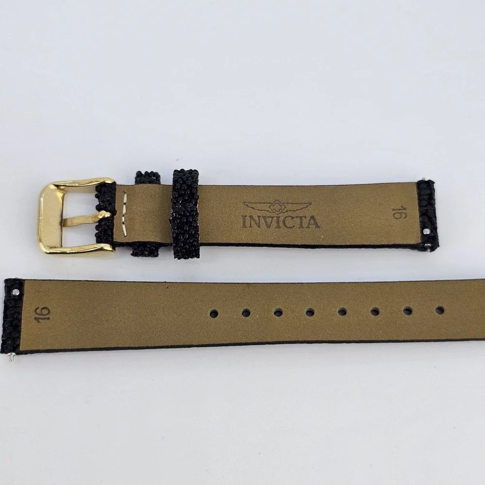 5X Invicta 16MM Multicolors Genuine Leather Band Straps Gold Buckle‎